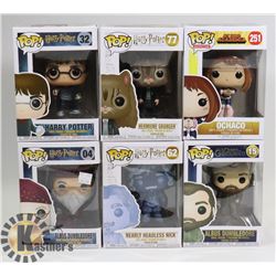 LOT OF 6 ASSORTED FUNKO POP VINYL FIGURES.
