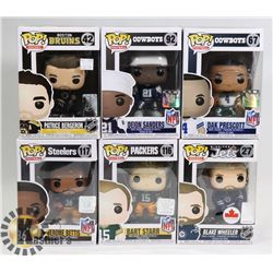 LOT OF 6 ASSORTED FUNKO POP VINYL FIGURES.