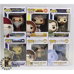 LOT OF 6 ASSORTED FUNKO POP VINYL FIGURES.