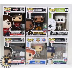 LOT OF 6 FUNKO POP VINYL FIGURES