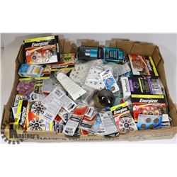 LARGE FLAT OF ASSORTED BATTERIES AND MORE