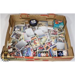FLAT WITH ASSORTED HOCKEY CARDS, AND MORE