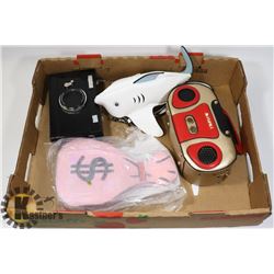 LOT OF 4 ASSORTED "BLING" PURSES INCL CAMERA, CASH