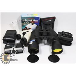 A LOT OF BINOCULARS
