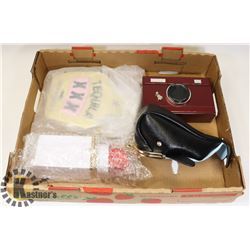 LOT OF 4 ASSORTED "BLING" PURSES INCL CAMERA,WHALE