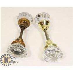 ANTIQUE SET OF 2 GLASS DOOR KNOB