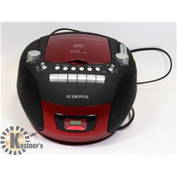 AUDIOVOX CD PLAYER AM/RADIO, CASSETTE PLAYER