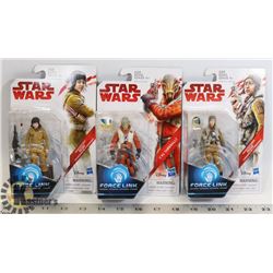 LOT OF 4 STAR WARS FORCE LINK FIGURES.