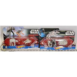 LOT OF 2 NEW SEALED STAR WARS HOT WHEELS DIE CAST