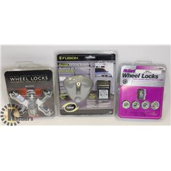 SEALED ITEMS 2 SETS OF WHEEL LOCKS