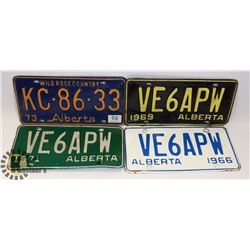 VINTAGE LOT OF 4 ALBERTA LICENSE PLATES