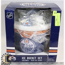 NEW OILERS ICE BUCKET SET 12 COASTERS,