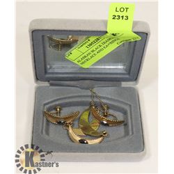 ALASKAN BLACK DIAMOND NECKLACE AND EARRINGS