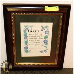ESTATE WOOD FRAMED SERENITY PRAYER