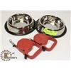 Image 1 : STAINLESS PET BOWLS & 2 RETRACTABLE