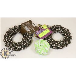 3 BRAIDED ROPE DOG TOYS