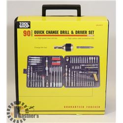 NEW 90 PC QUICK CHANGE DRILL & DRIVER