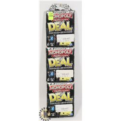 LOT OF 3 MONOPOLY MILLIONAIRE DEAL CARD GAMES