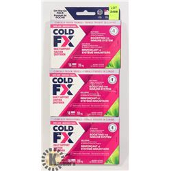 3 PACKS COLD FX-200MG PACKS EXP MAY 2020