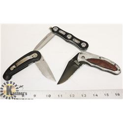 LOT OF 3 DEFENSE FIXED BLADE HUNTING KNIVES