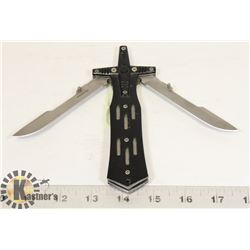 8.5" TWIN BLADE TACTICAL COMBAT POCKET KNIFE