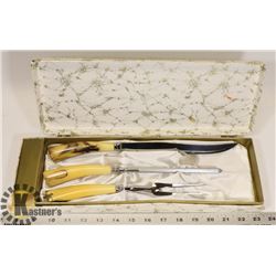 VINTAGE 3PC MADE IN CANADA CARVING SET IN ORIGINAL