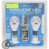 Image 1 : NEW 2PC WIRELESS LED COLOUR CHANGING PORTABLE