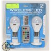 Image 1 : NEW 2PC WIRELESS LED COLOUR CHANGING PORTABLE