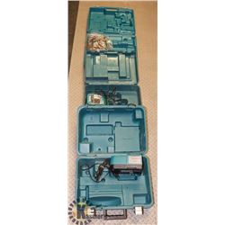 LOT OF 3 MAKITA BATTERY CHARGERS WITH TOOL CASES.