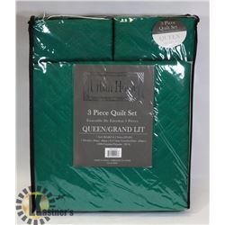 NEW 3PC QUEEN SIZE QUILT SET