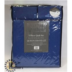 NEW 3PC QUEEN SIZE QUILT SET