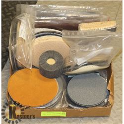 BOX OF ASSORTED AUTOMOTIVE SAND PAPER.