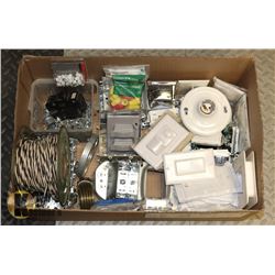 FLAT OF ASSORTED ELECTRICAL ACCESSORIES.