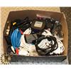 Image 1 : FLAT OF ASSORTED CABLES, CHARGERS & ROKU 2.
