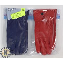 2 PACK OF LEATHER GLOVES - MEDIUM
