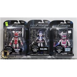 LOT OF 3 FIVE NIGHTS AT FREDDYS FIGURES