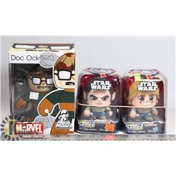 LOT OF 3 MIGHTY MUGGS-LUKE SKYWALKER, REY AND