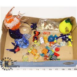 BOX OF ART GLASS AND MORE