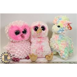 SET OF 3 MEDIUM SIZE TY TOYS