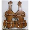 Image 1 : PAIR OF SPOON RACKS (SHAPED LIKE VIOLINS) WITH SPO