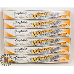 LOT OF 6  OF ALUMINUM FOIL 25 FT PER ROLL