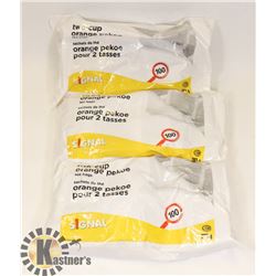 LOT OF 3 BAGS OF ORANGE PEKOE TEA BAGS-100 PER BAG