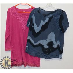 TWO WOMENS SHIRTS ONE SIZE FITS MOST