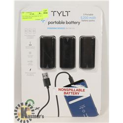 TYLT PORTABLE BATTERY SET W/ 3 5,200 MAH PACKS