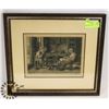 Image 1 : FRAMED STEEL ENGRAVINGS 1865 DOMESTIC SCENE.