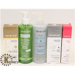 BAG OF ASSORTED REVERSA SKIN CARE PRODUCTS.