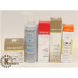 BAG OF ASSORTED REVERSA SKIN CARE PRODUCTS.