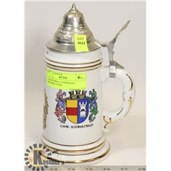 COLLECTIBLE LITHOPHANE MILITARY STEIN