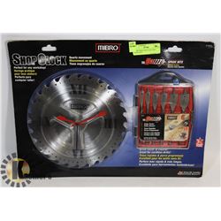 MIBRO SHOP SAW CLOCK AND SPADE BITS.