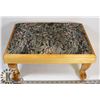 Image 1 : VINTAGE WOODEN TAPESTRY FOOTSTOOL.